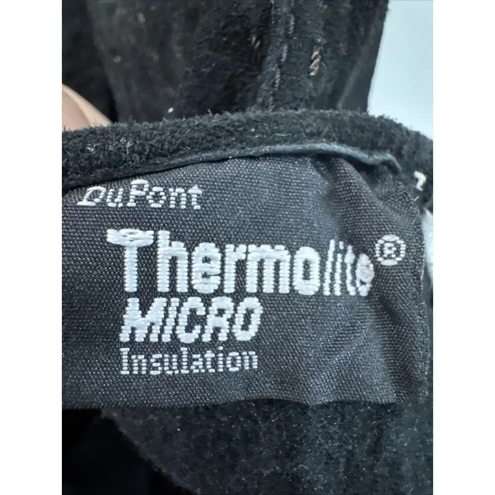 Vintage Thermolite Gloves Womens S Black Leather Suede Insulated Driving Casual